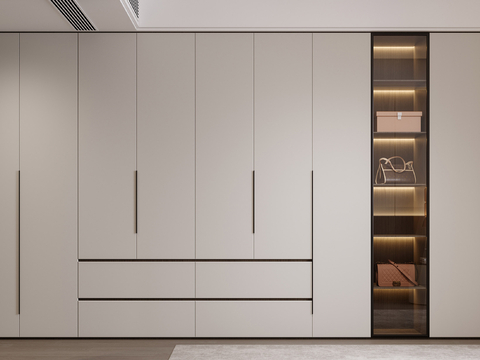 Modern wardrobe integrated cabinet