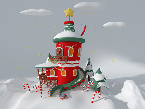 Children's Christmas beautiful Chen snow scenery beautiful Chen