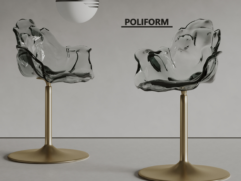 poliform transparent bar chair champagne chair