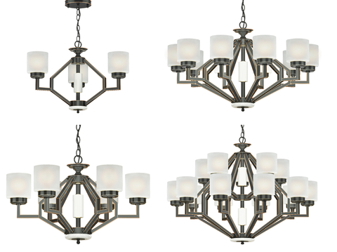 Chinese multi-head chandelier