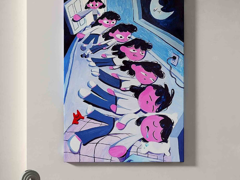 cartoon figure painting abstract painting decorative painting