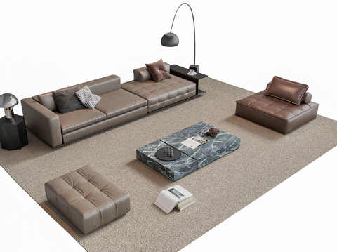 Italian-style Sectional Sofa sofa coffee table combination sofa stool