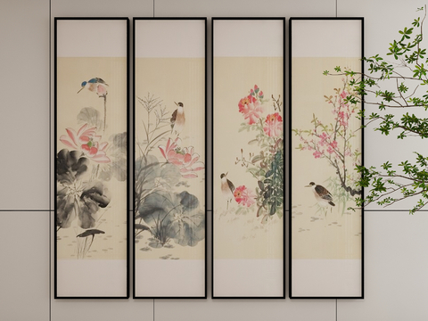 New Chinese Ink Painting Flower and Bird Painting Decorative Painting