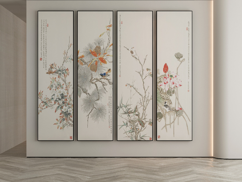 New Chinese Ink Painting Flower Painting Decorative Painting