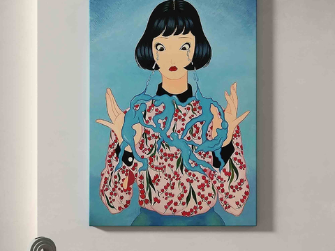 Character Hanging Picture Comic Style Decorative Painting