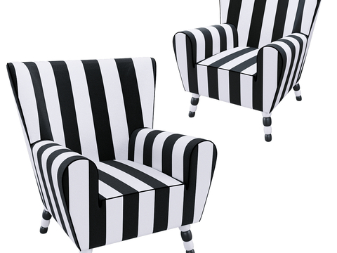 Pop Label American Style Sofa Chair Striped Lounge Chair