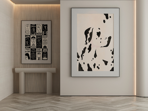 Modern Decorative Painting Black and White Hanging Painting