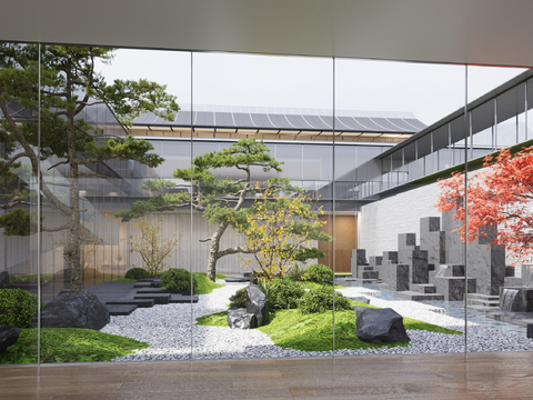 New Chinese Zen Courtyard Dry Landscape