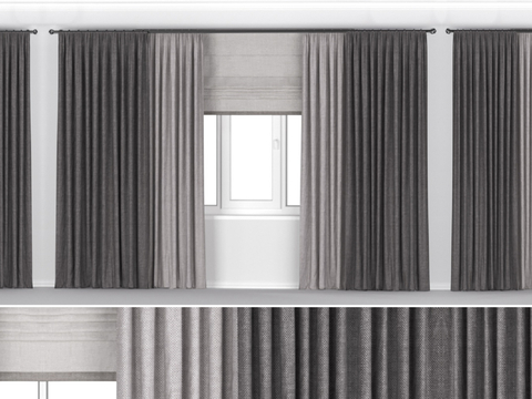 Modern Curtain Solid Color Curtain Curtain Rod