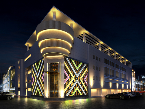 Modern Hotel Architectural Exterior Hotel Night View