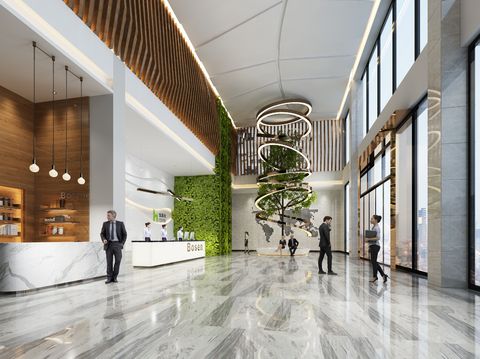 Business hall of modern company lobby