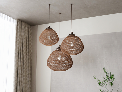 Quiet wind chandelier rattan chandelier