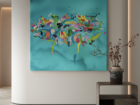 Modern Decorative Painting Abstract Painting Blue Oil Painting