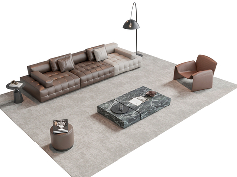 Italian-style Sectional Sofa sofa coffee table combination sofa stool