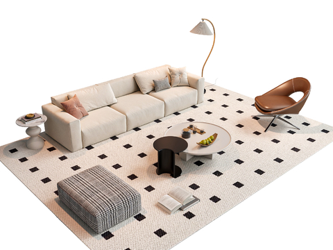 Cream Style Sectional Sofa sofa coffee table combination sofa stool