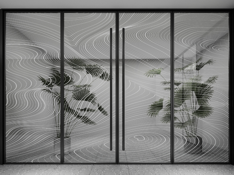 Modern Art Glass Door