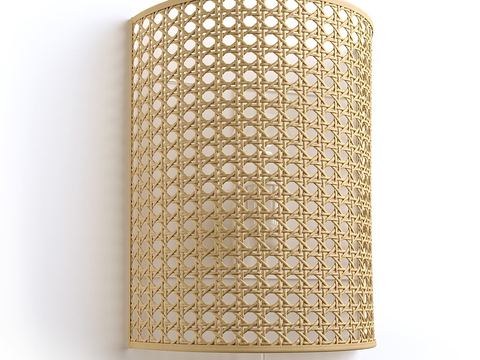 Rattan wall lamp