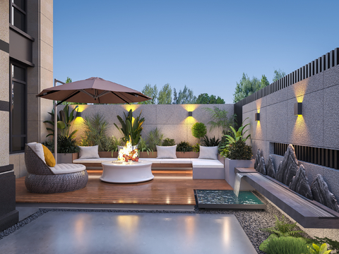 Modern Villa Yard Casual Courtyard