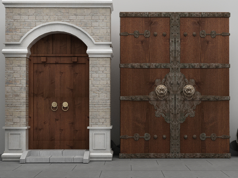 New Chinese Courtyard Door Wooden Door Gate