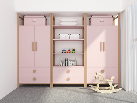 Children's wardrobe storage cabinet