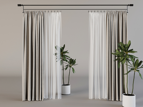 Modern Plain Curtain Screen Curtain