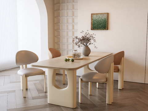 Cream Style dining table and chair