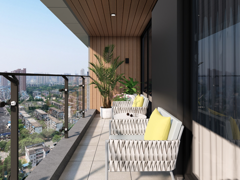 Modern Landscape Balcony Garden Balcony