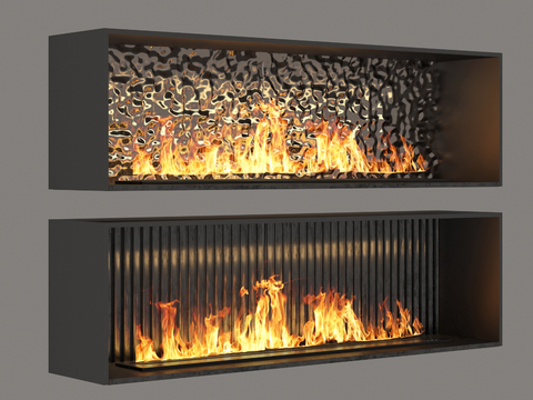 embedded fireplace flame