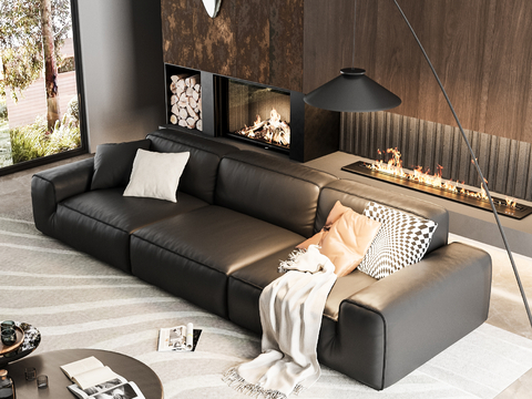 Black Couch leather sofa