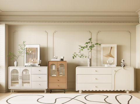 Cream Style Side Cabinet Entrance Cabinet Storage Cabinet