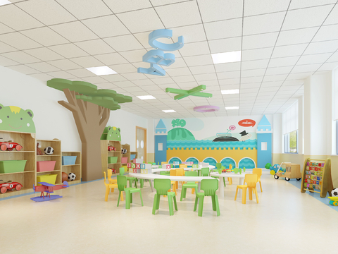 Modern Kindergarten Early Education Center Activity Classroom