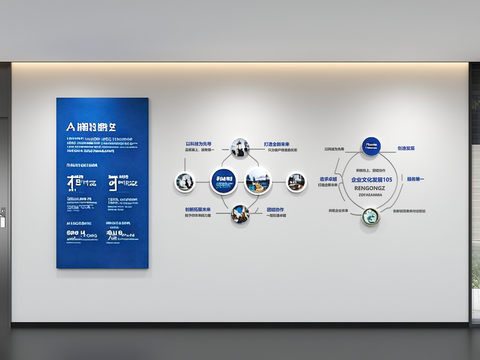 Modern enterprise culture wall display wall