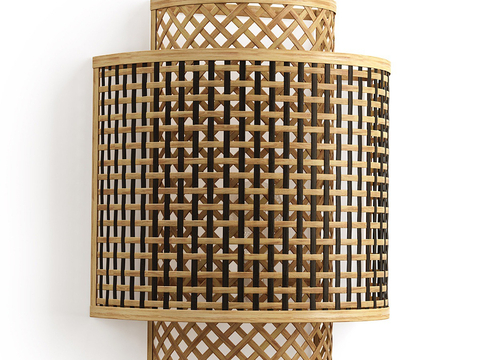 Rattan wall lamp