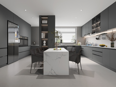 Modern Mid Island Kitchen