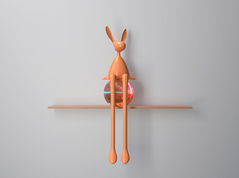 Modern Statue Plastic Long-legged Rabbit Statue Ornaments