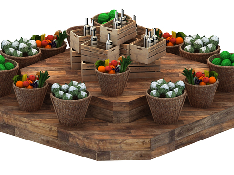 Modern Vegetable and Fruit Island Shelf