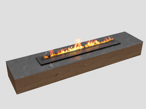 embedded fireplace flame