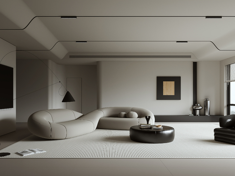 High gray living room