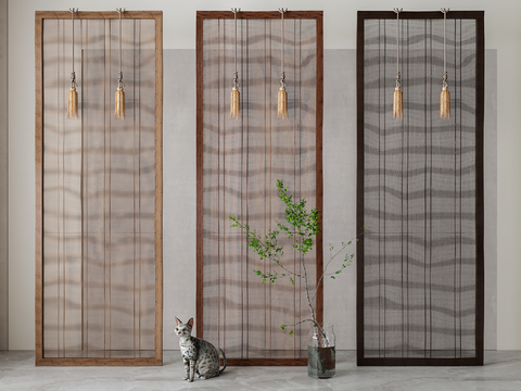 New Chinese-style wooden hollow partition