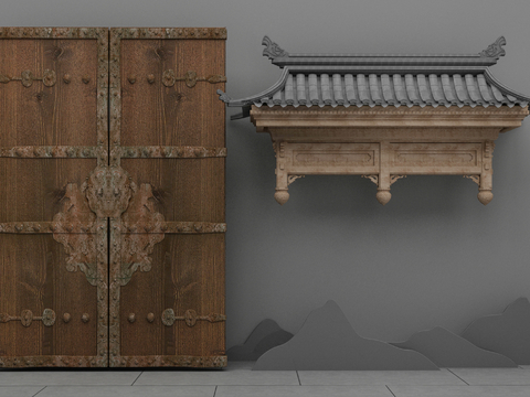 New Chinese Courtyard Door Wooden Door