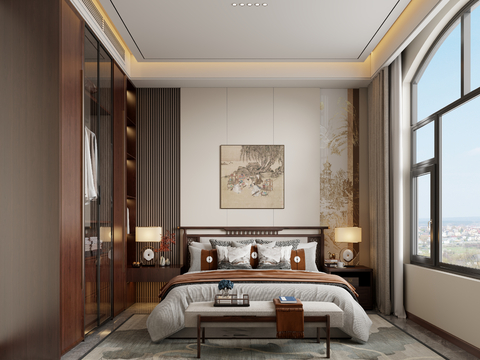 New Chinese-style master bedroom