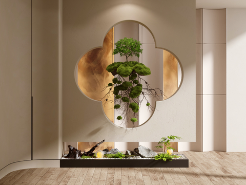 Modern Home Landscape Landscaping Hallway Landscape Hanging Tree