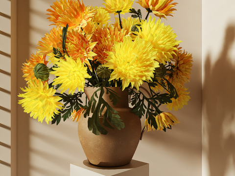 Quiet Vase Flower Art Flower-arranging Chrysanthemum