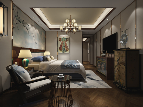 New Chinese-style master bedroom