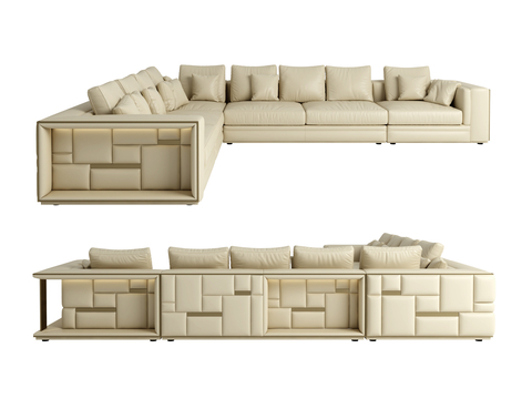 visionnaire Italian Affordable Luxury Style Corner Sofa Multiplayer Sofa