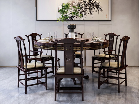 Chinese Dining Table and Chair Round Dining Table and Chair