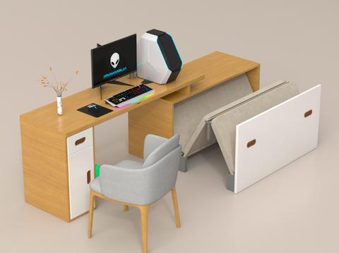 Modern Desk Study Table Folding Bed