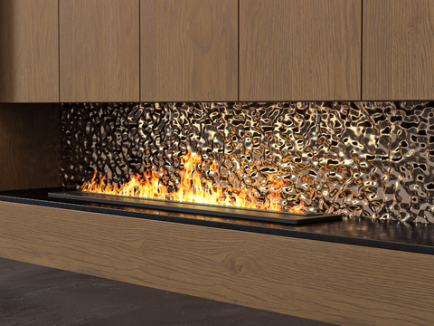 embedded fireplace flame