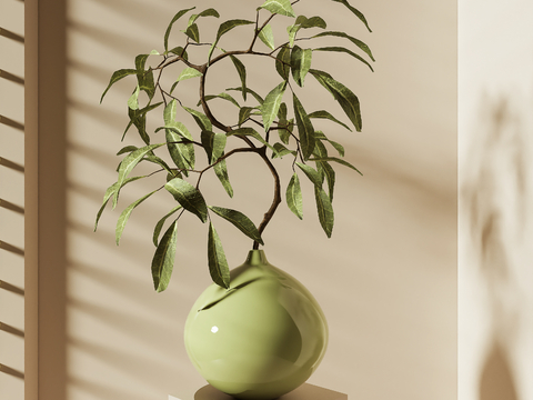 Modern vase floral green plant