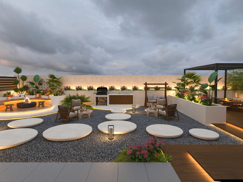 Modern terrace Garden Landscape